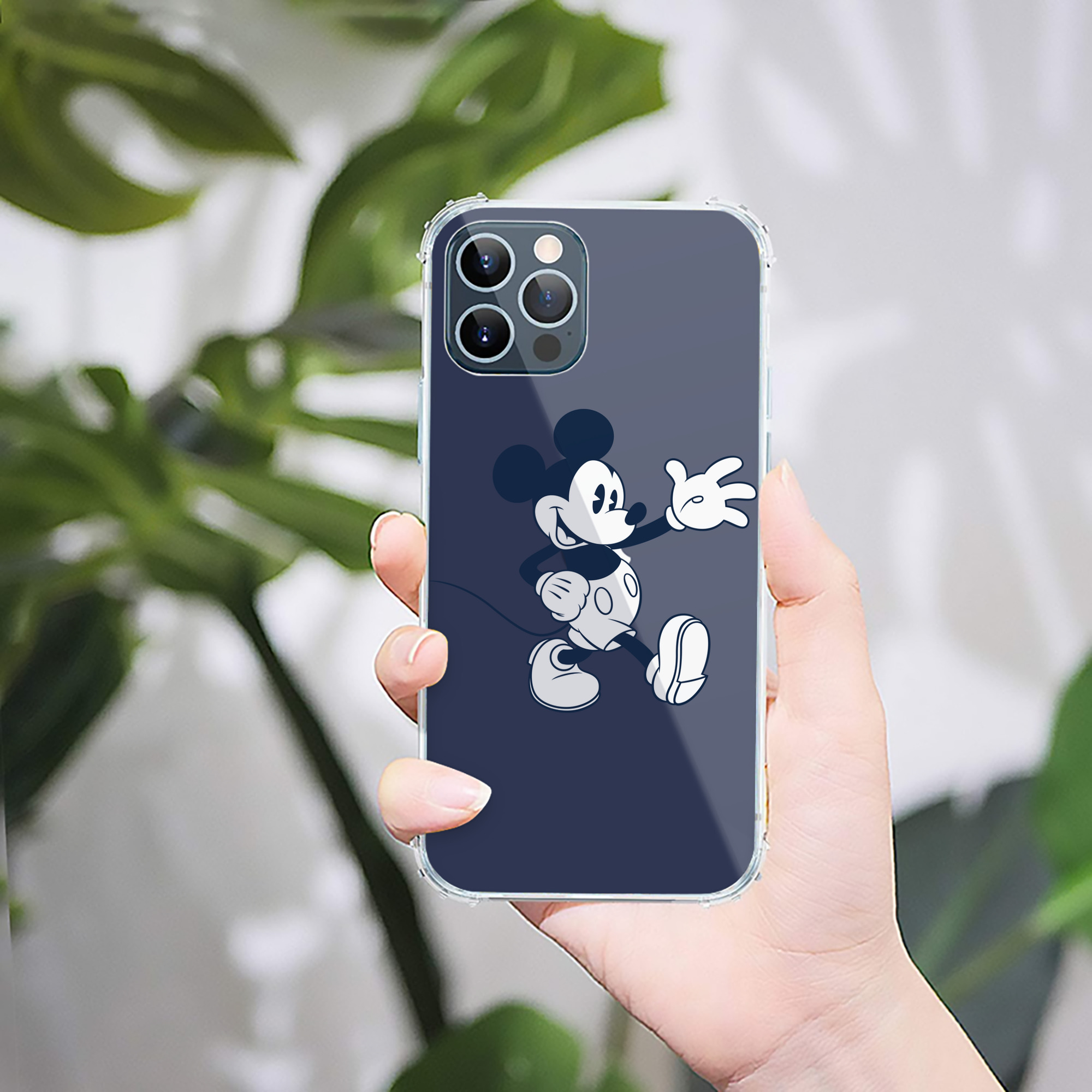 （画像用） ミッキーマウス Mickey Mouse 【iPhone 12シリーズ対応】透明スマホケース（クリアソフトケース）